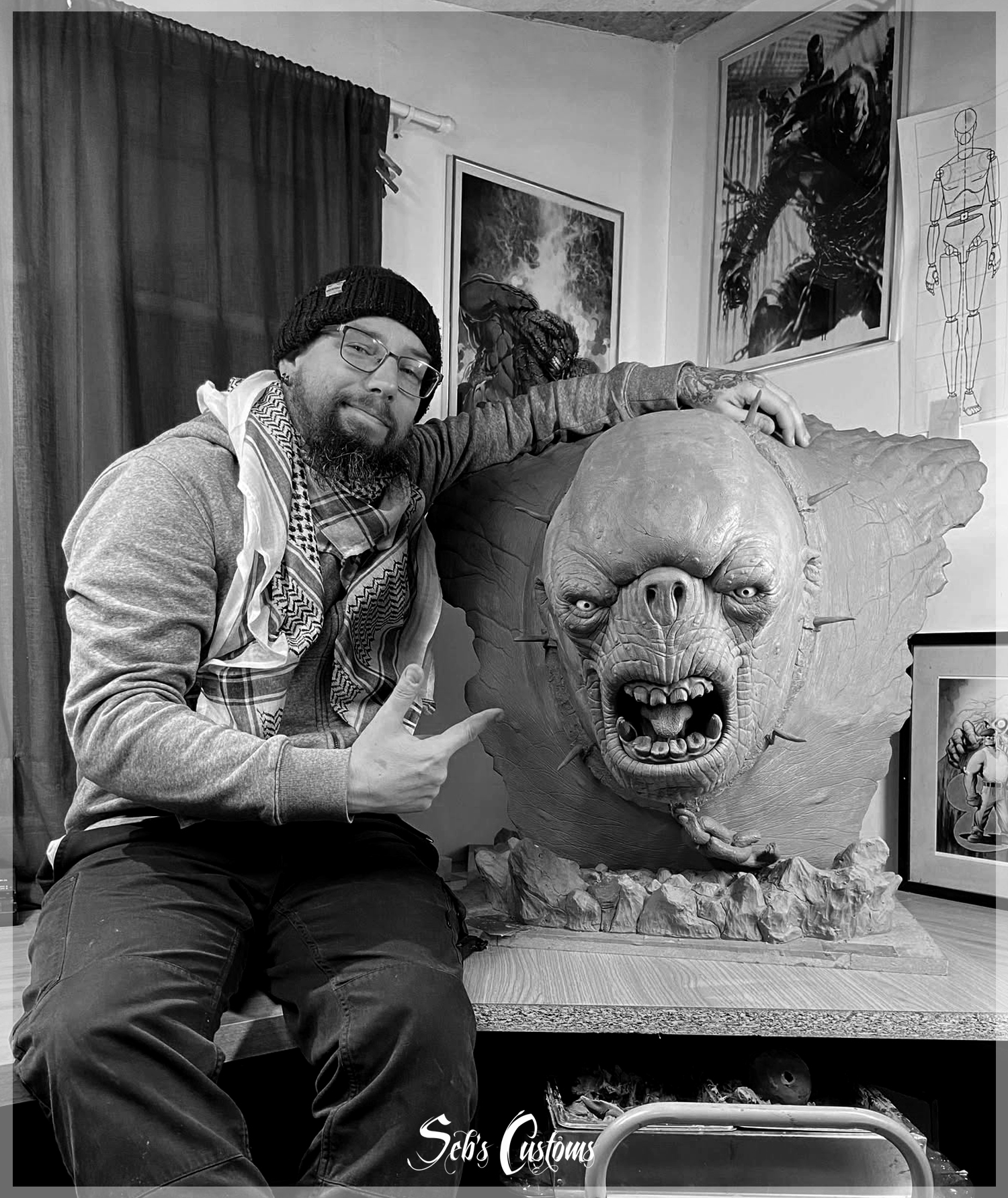Moi et un pote Troll des Cavernes human size LOTR